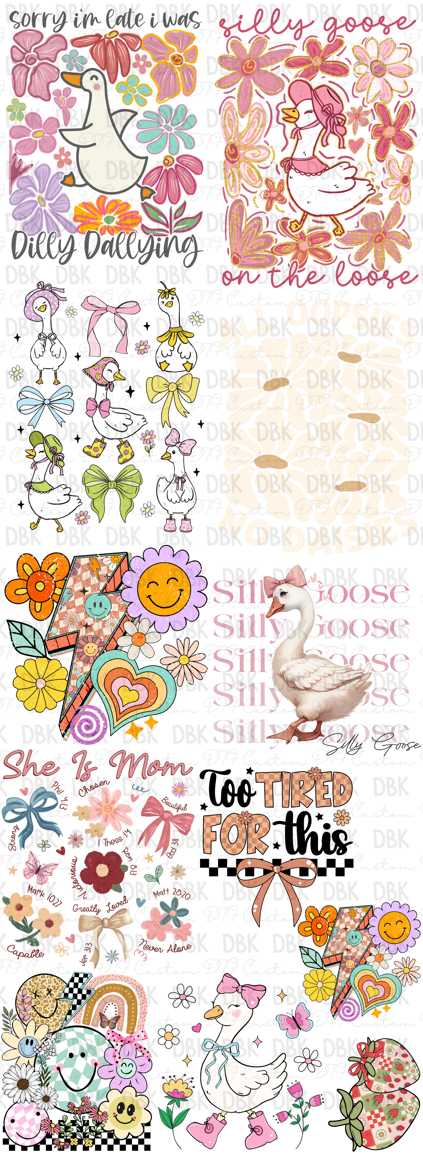 Goose Pre-Made Gang Sheet P172