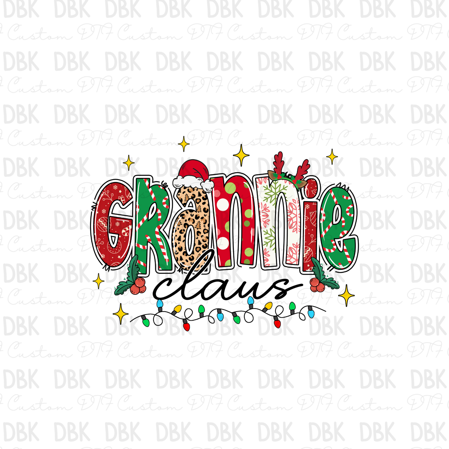 Grannie Clause DTF Transfer E310