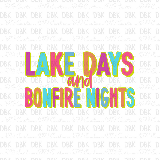Lake days and bonfire nights DTF Transfer