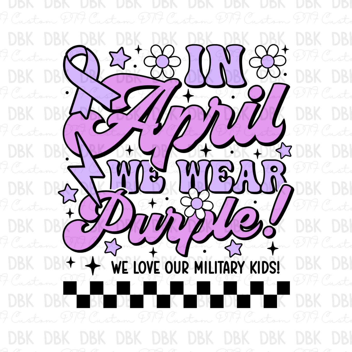 In April we wear purple DTF Transfer