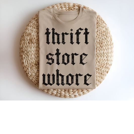 Thrift store whore DTF Transfer BLACK I273