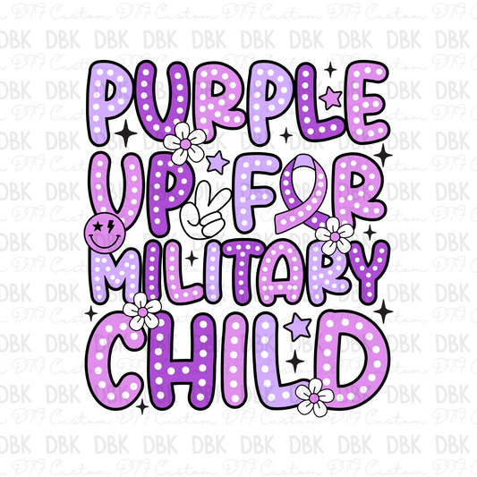 Purple up for military child DTF Transfer