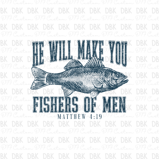 Fishes of men DTF Transfer BLUE FT8