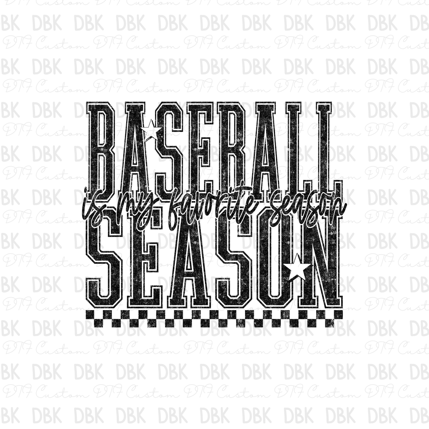 Baseball Season DTF Transfer BLACK C170