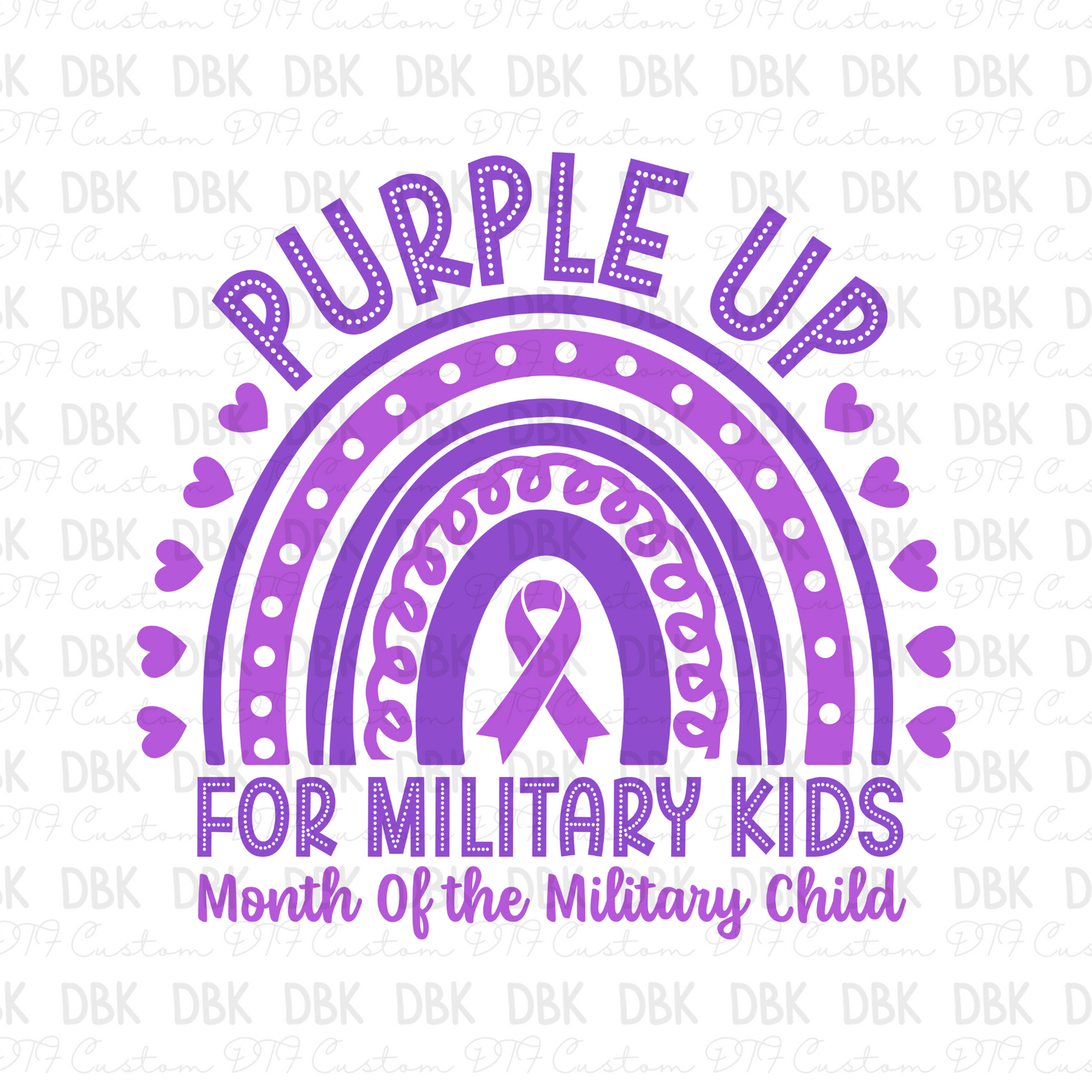 Purple up DTF Transfer