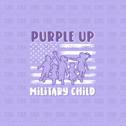 Purple up for Military child DTF Transfer