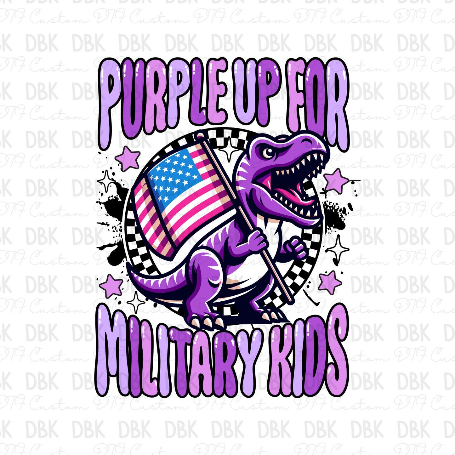 Purple up for Military kids DTF Transfer