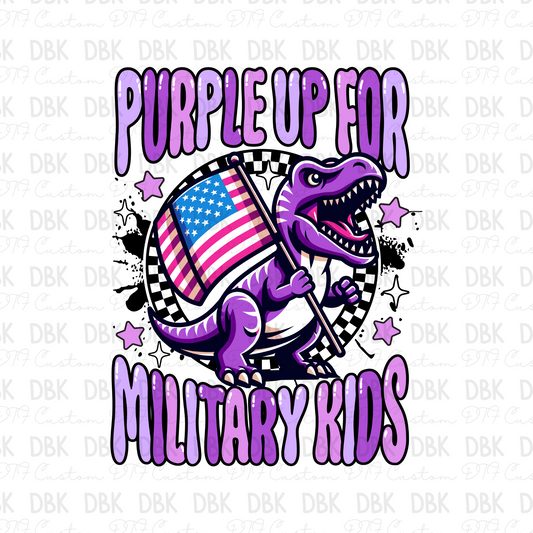 Purple up for Military kids DTF Transfer