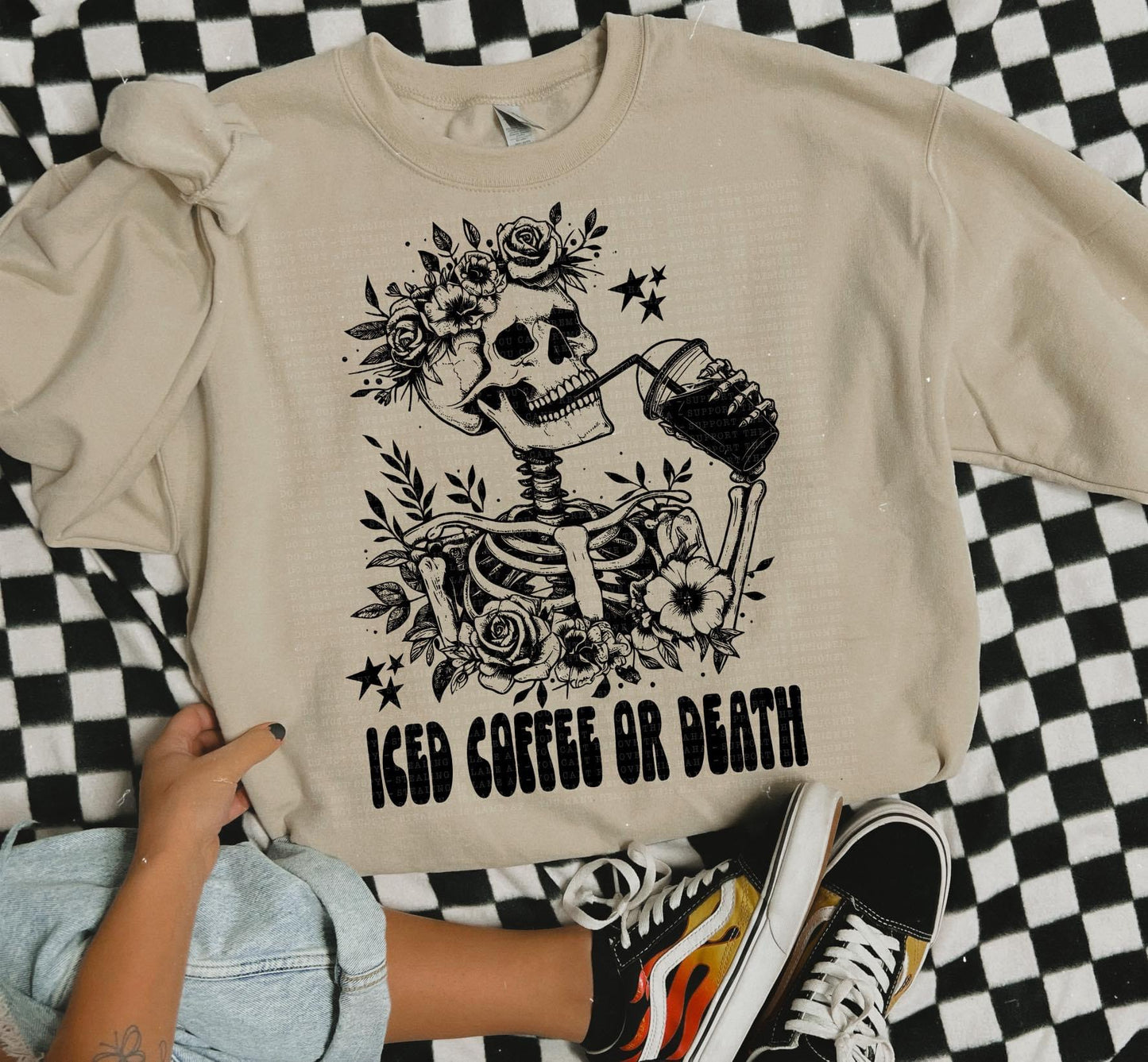 Iced coffee or death DTF transfer