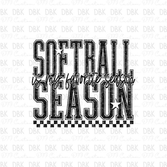 Softball Season DTF Transfer BLACK C174