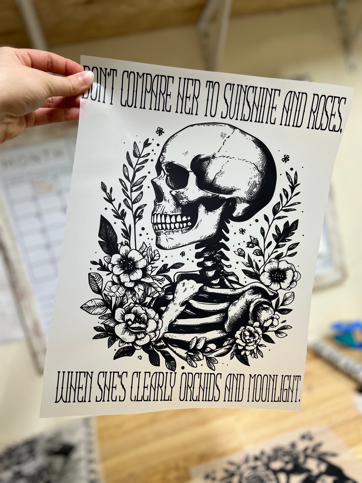 Sunshine and Roses DTF transfer