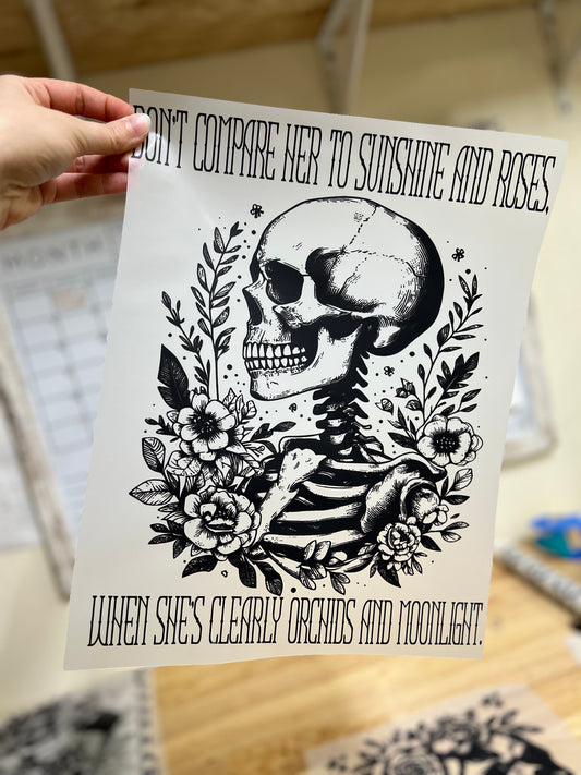 Sunshine and Roses DTF transfer