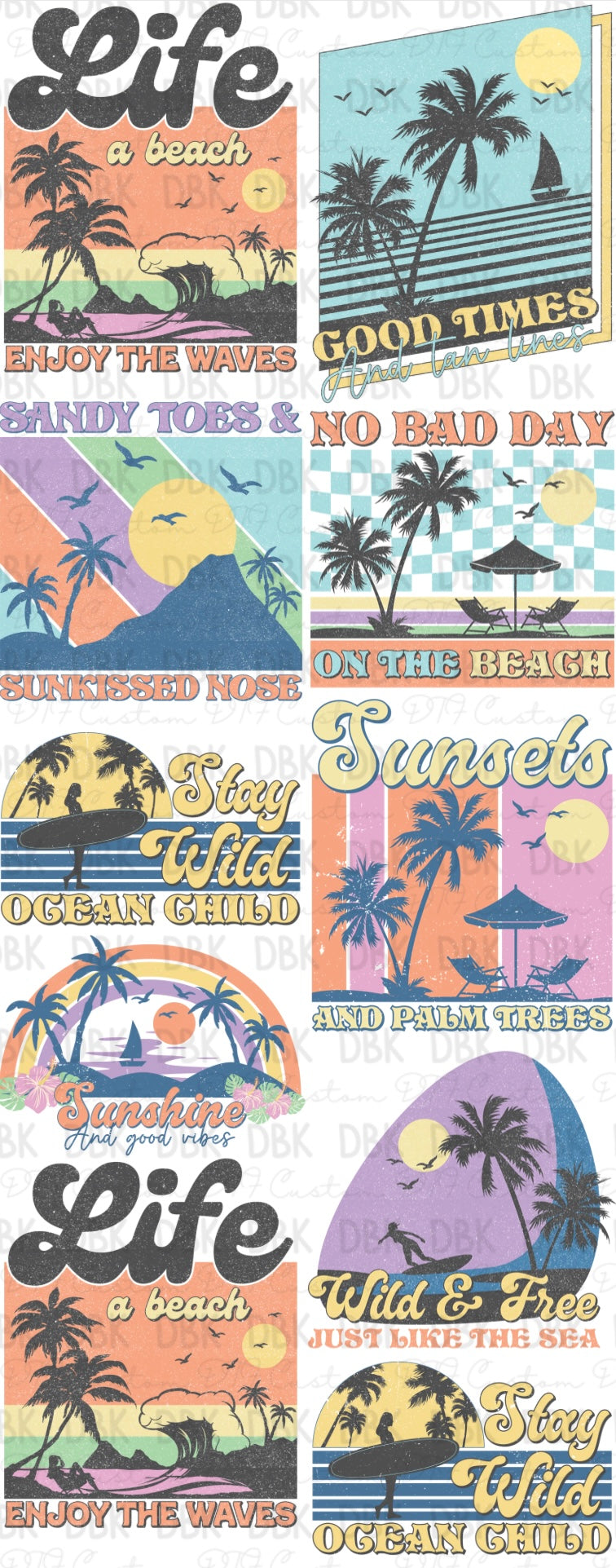 Beach 60in Pre-Made Gang Sheet P70