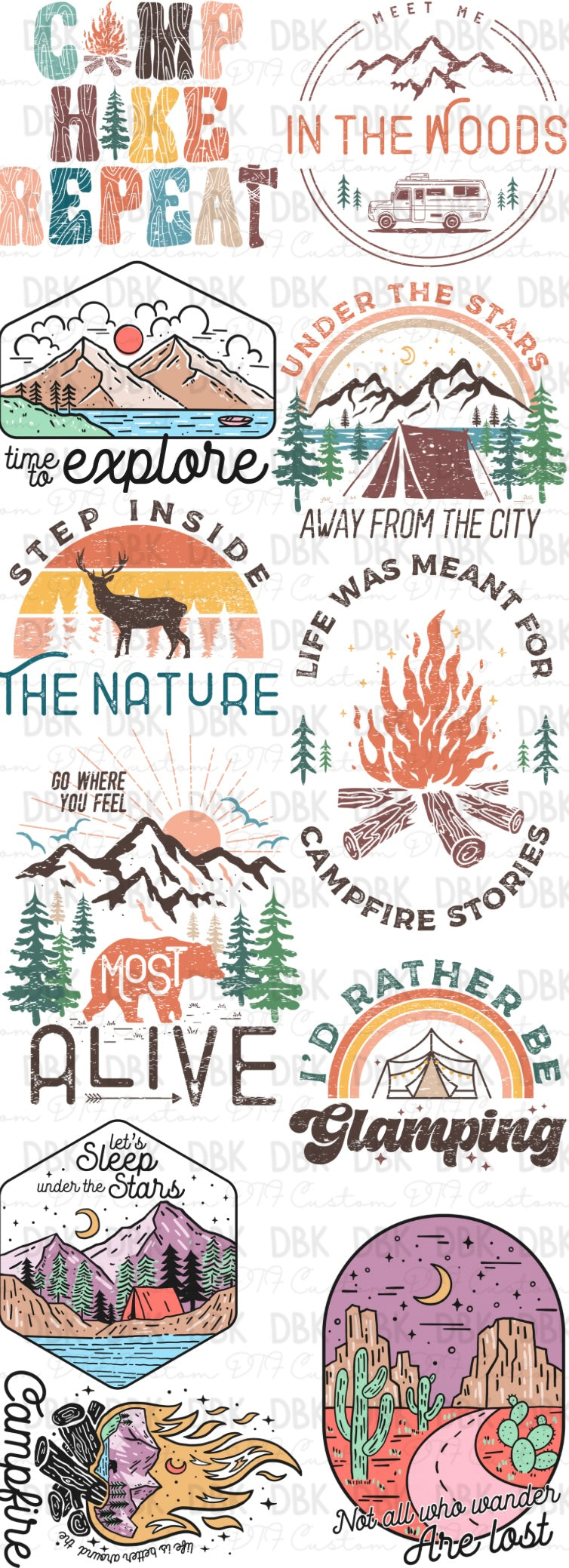 Nature-Camping 60in Pre-Made Gang Sheet P76