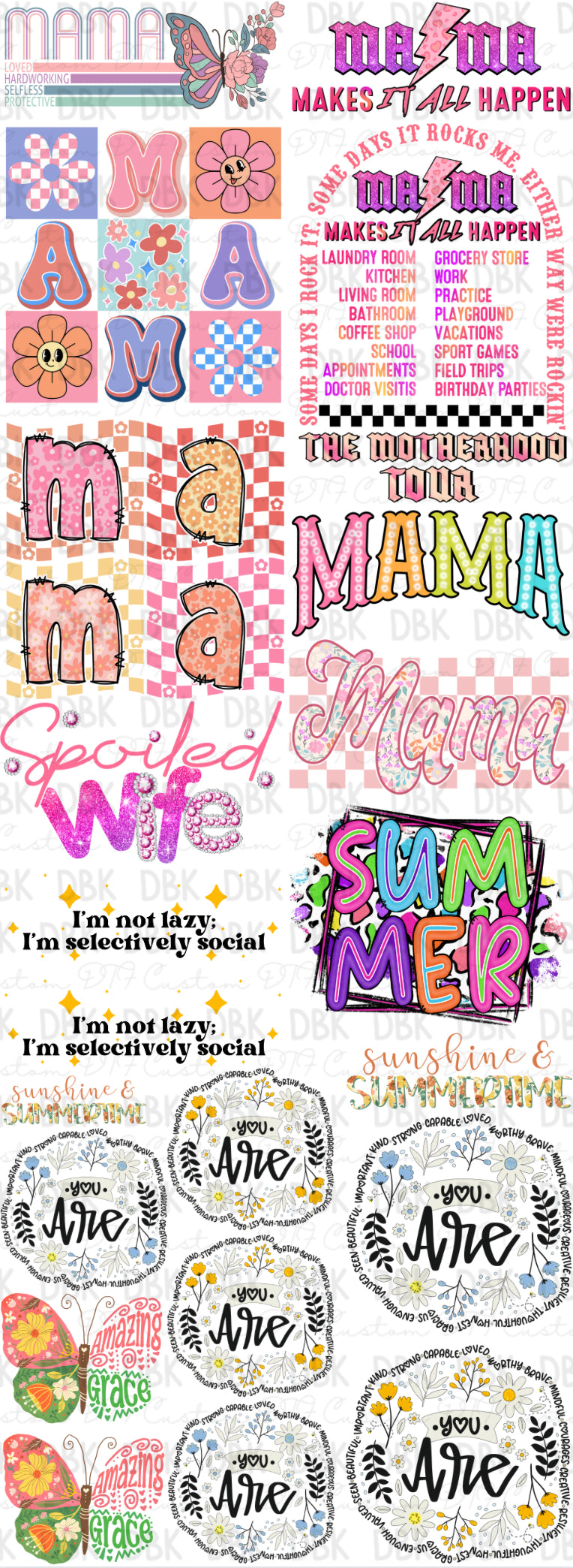 MAMA 60in Pre-Made Gang Sheet P65