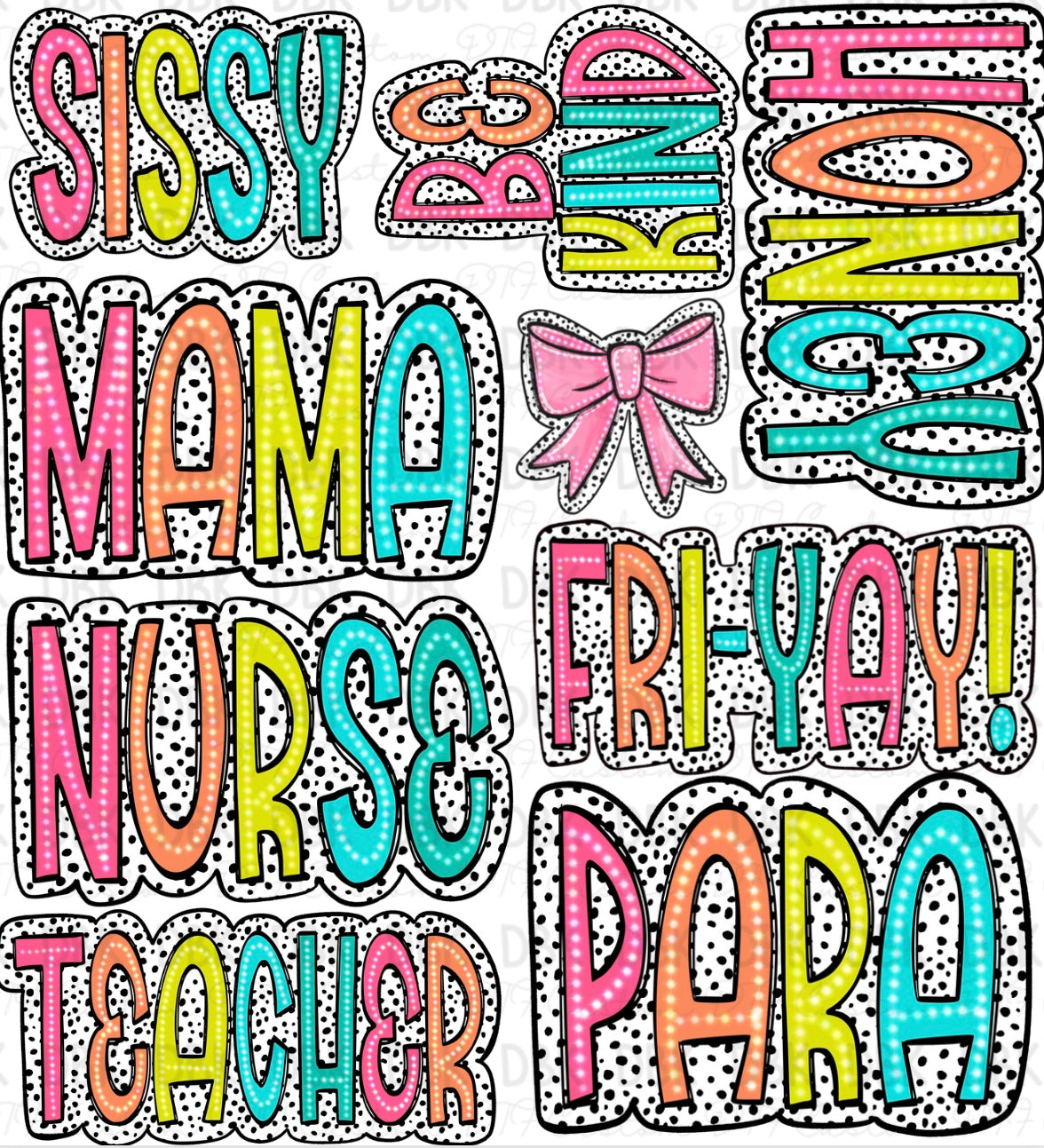 Dalmation Gang Sheet DTF Transfers P64