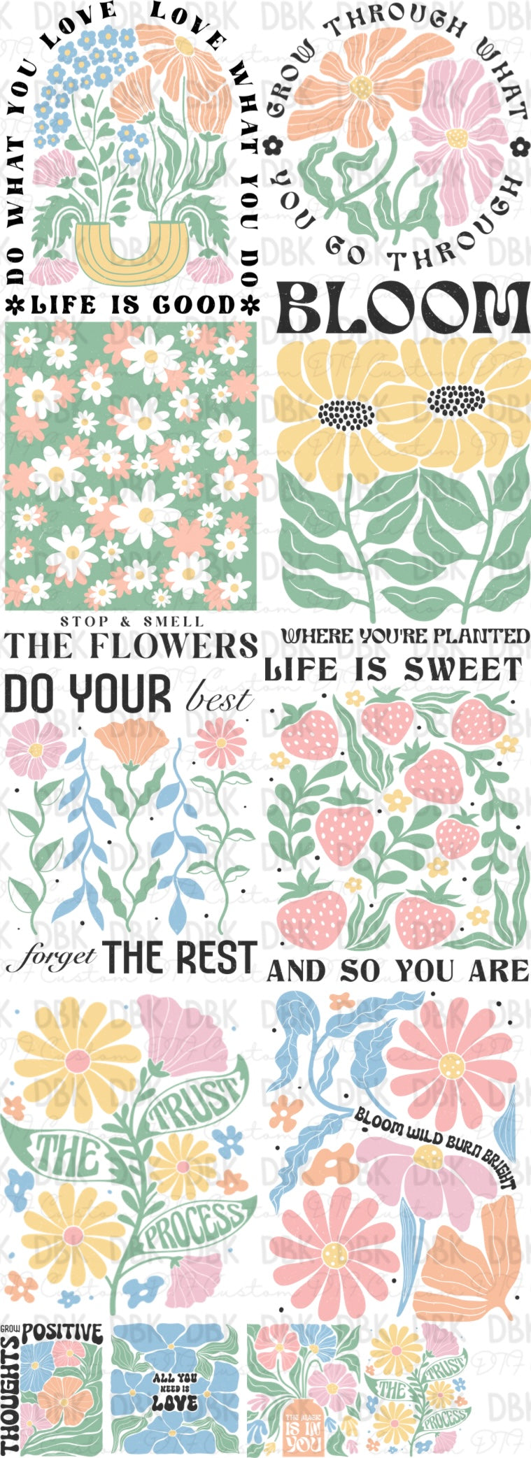 Floral Inspiration 60in Pre-Made Gang Sheet P69