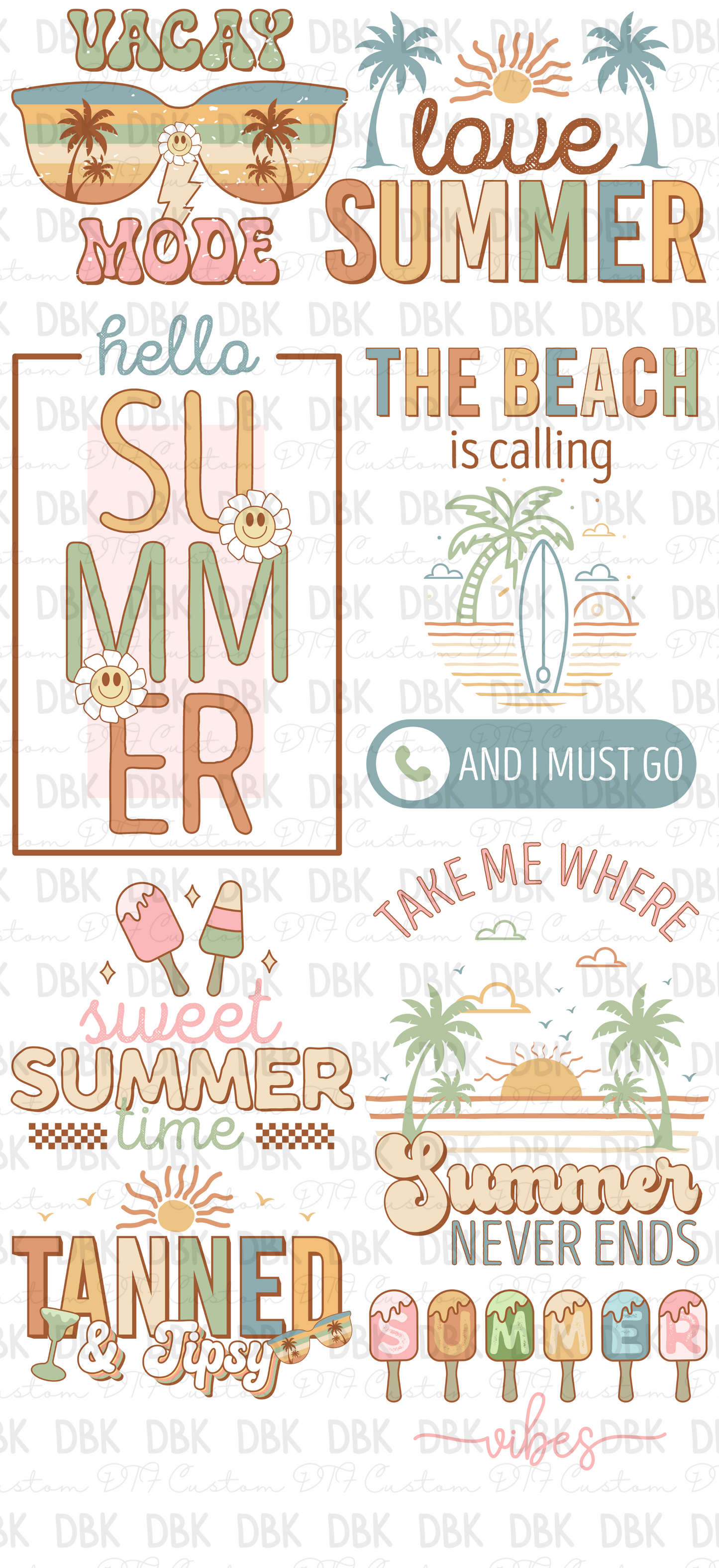 Summer 2 Pre-Made Gang Sheet P45