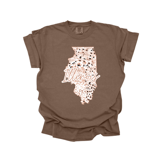 Illinois Rose Gold Leopard Digital Download