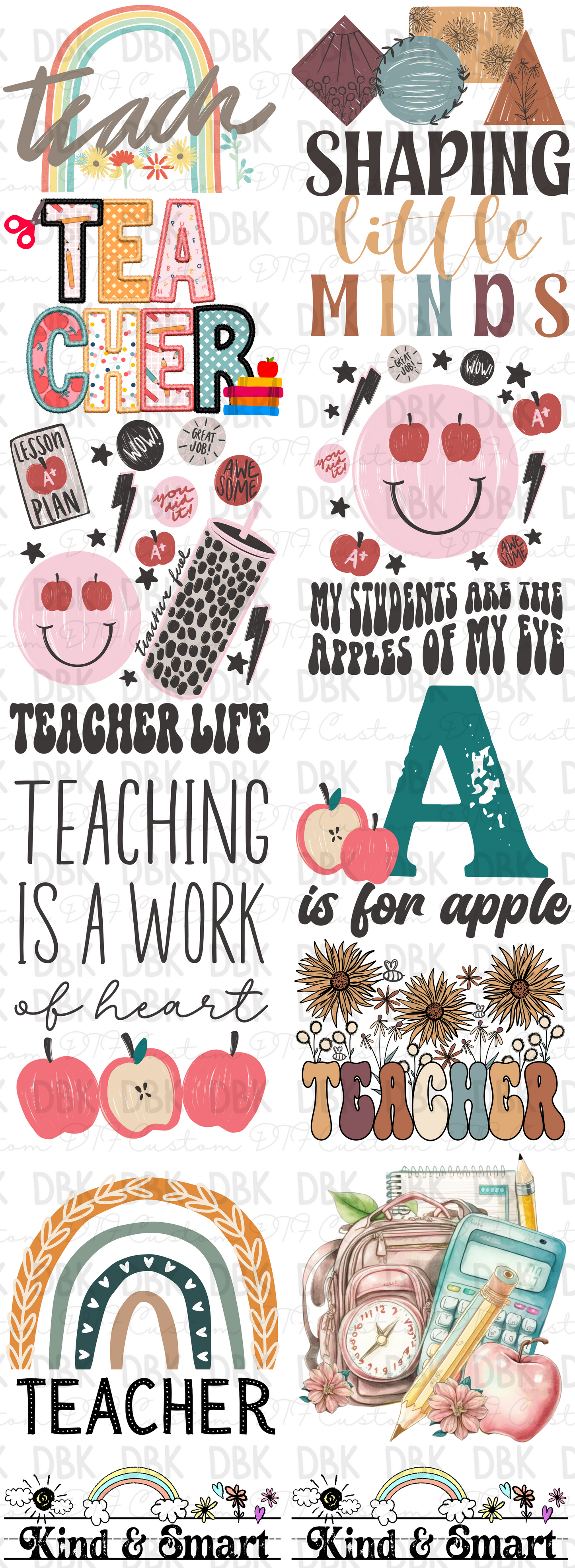 Teacher 60in Pre-Made Gang Sheet P84