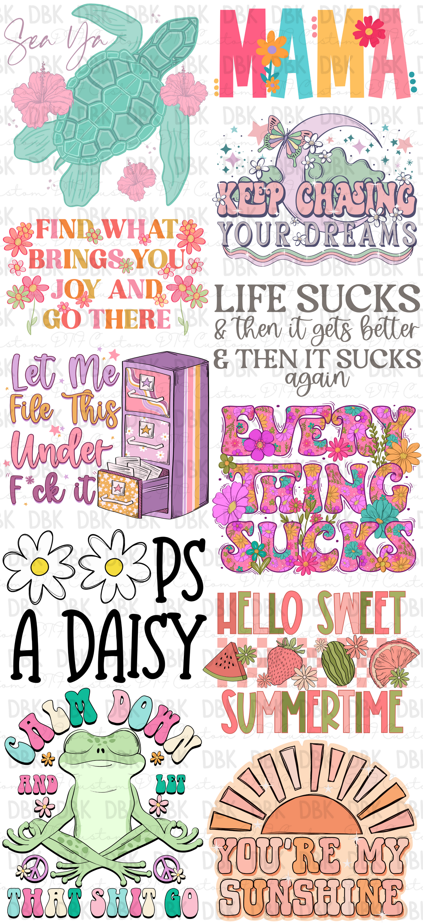 Funny Pre-Made Gang Sheet P58