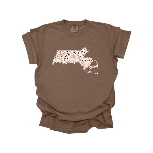 Massachusetts Rose Gold Leopard Digital Download