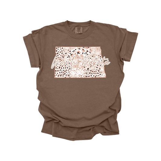 North Dakota Rose Gold Leopard Digital Download