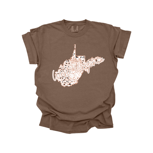 West Virginia Rose Gold Leopard Digital Download