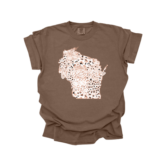 Wisconsin Rose Gold Leopard Digital Download