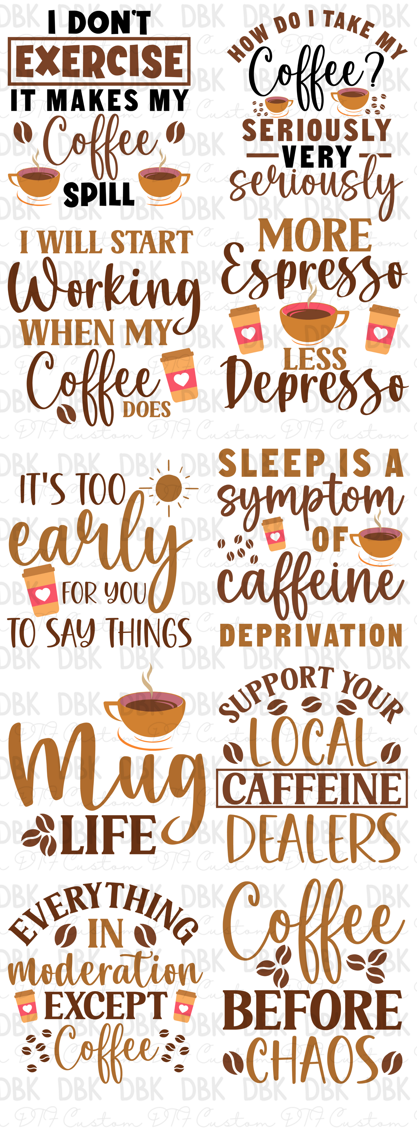 Coffee Pre-Made Gang Sheet P44