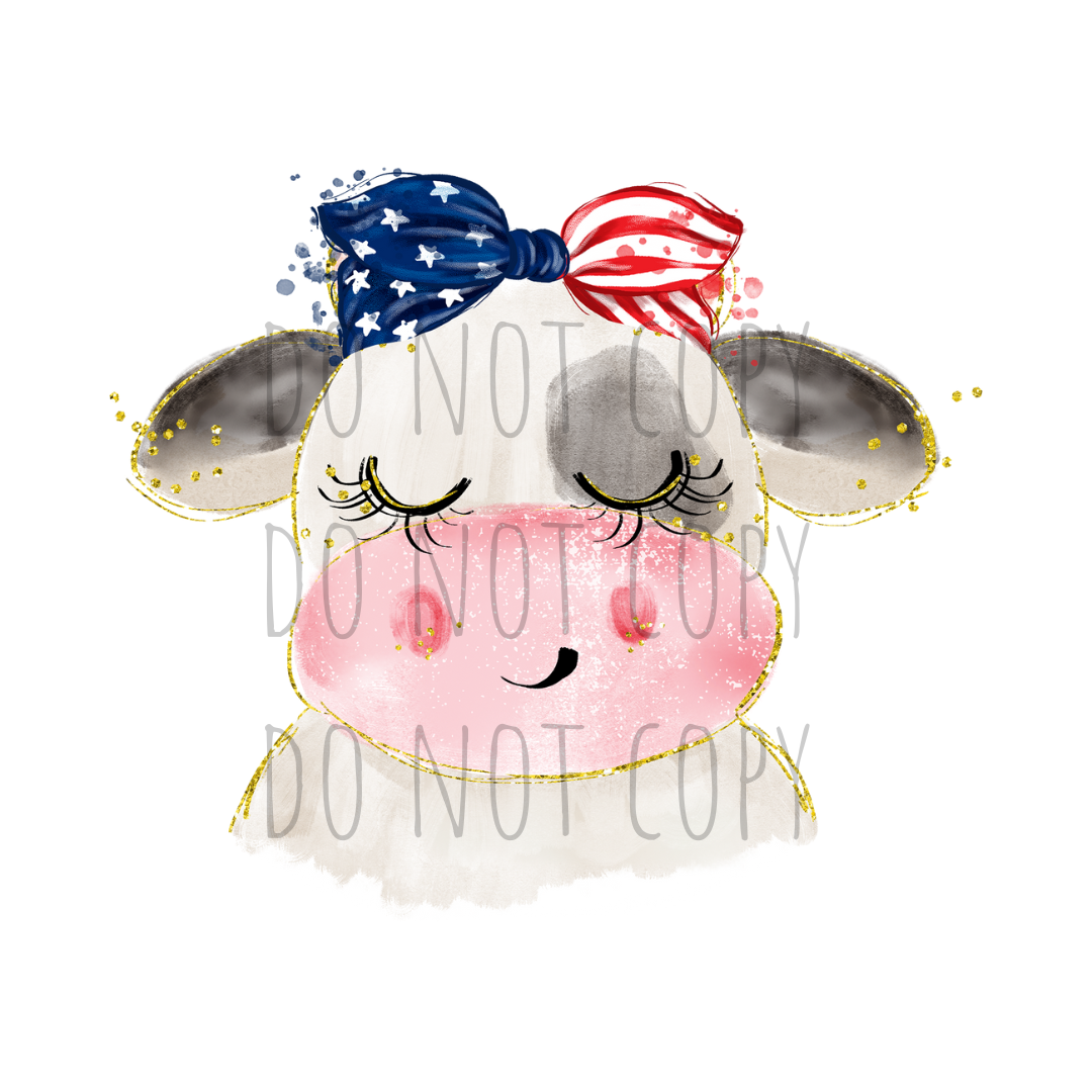 RWB Cow DTF transfer R11