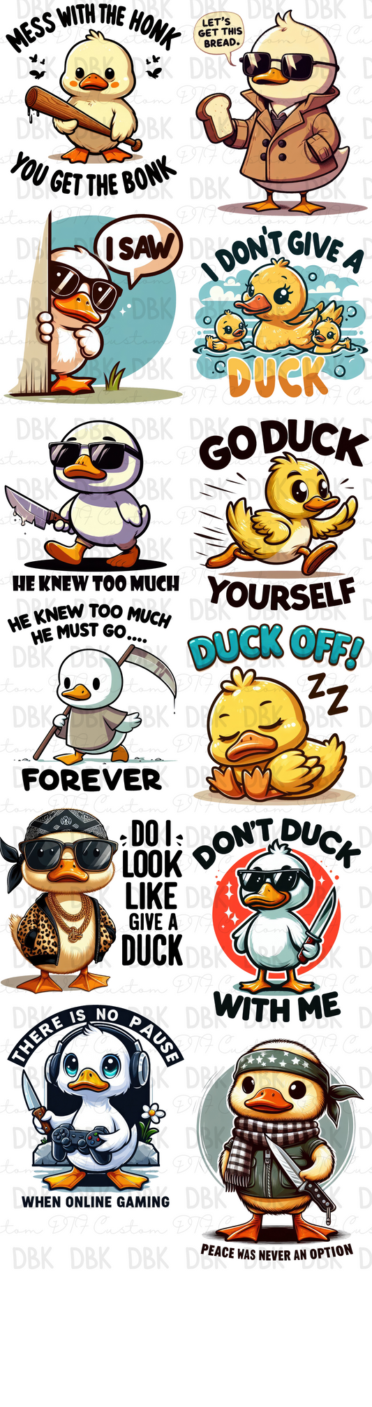 Duck Pre-Made Gang Sheet P36