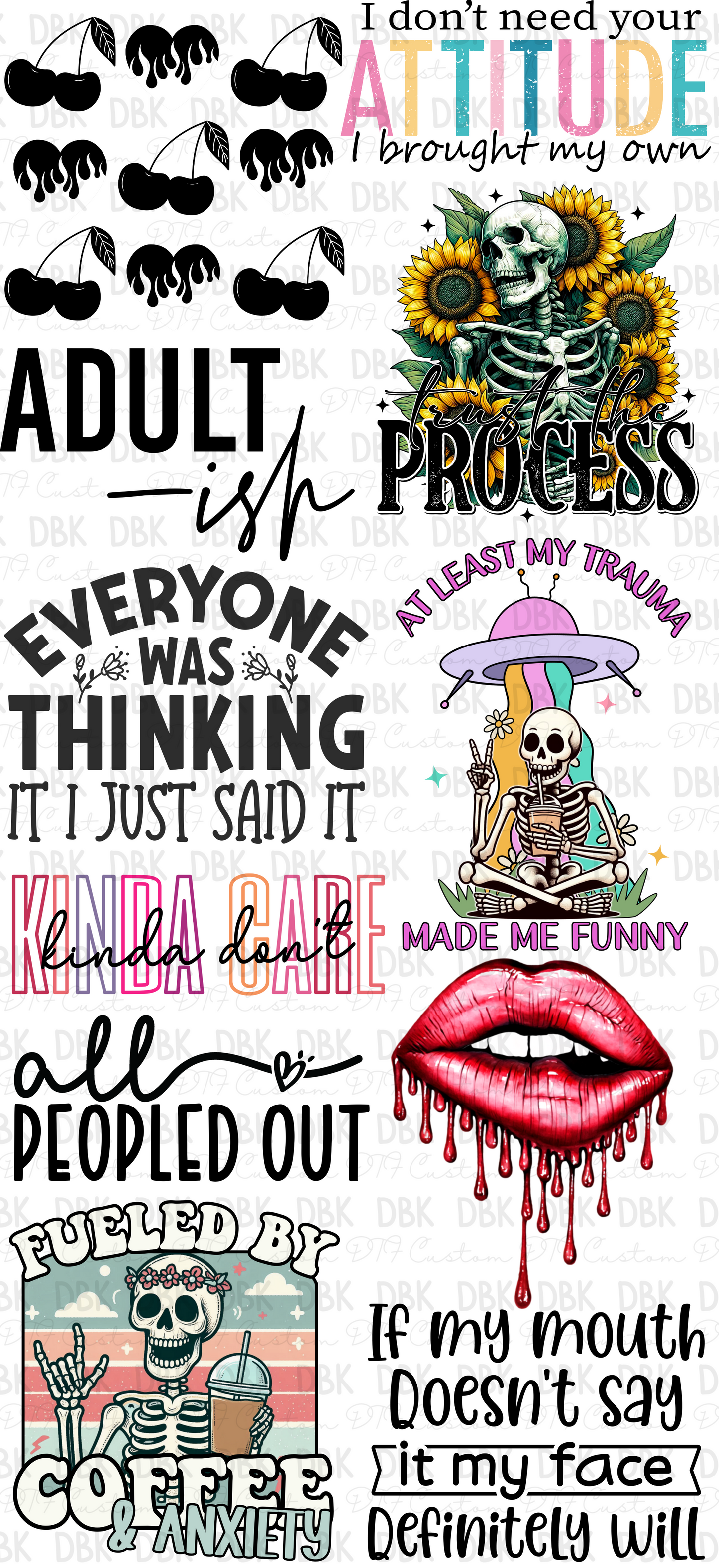 Adult humor Pre-Made Gang Sheet P57