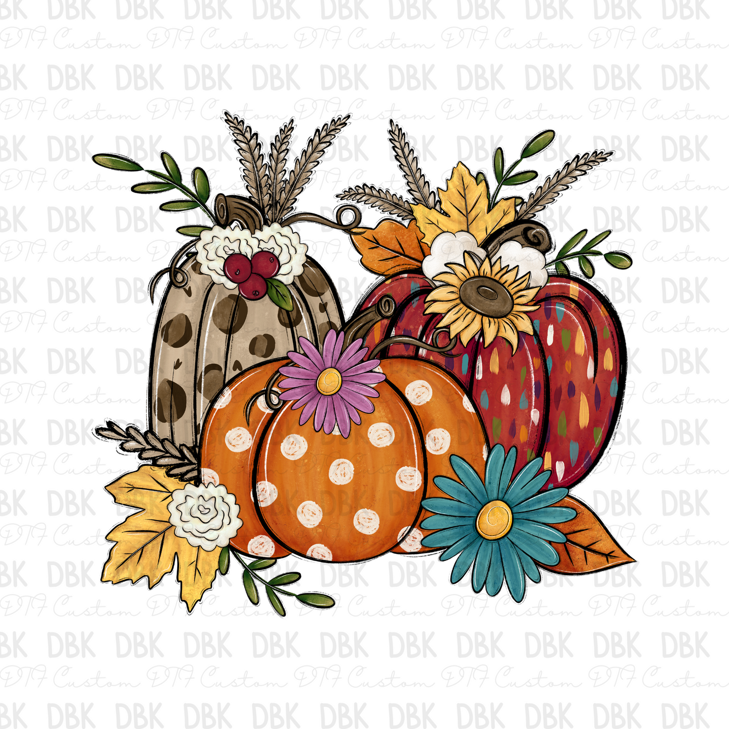 Pumpkins DTF transfer F130