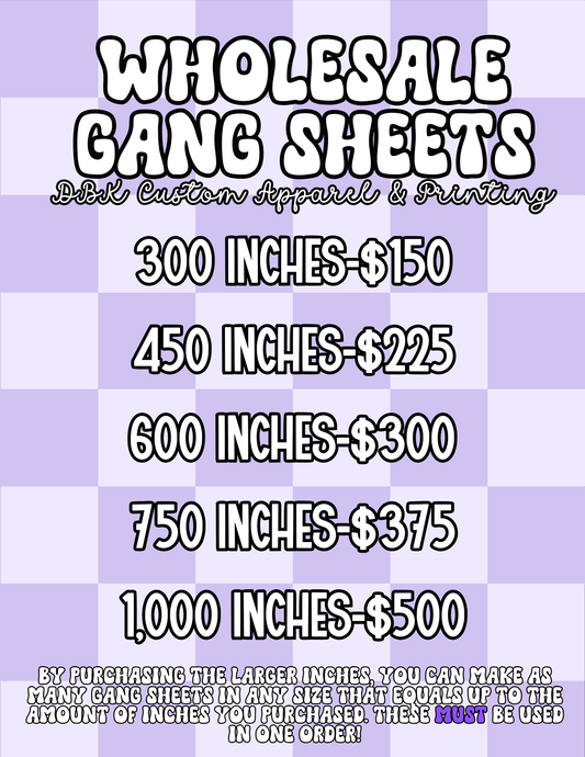 Wholesale Gang Sheets