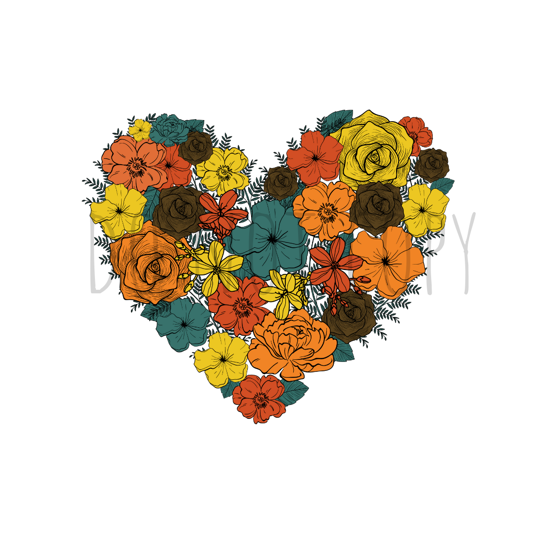 Retro Floral DTF transfer