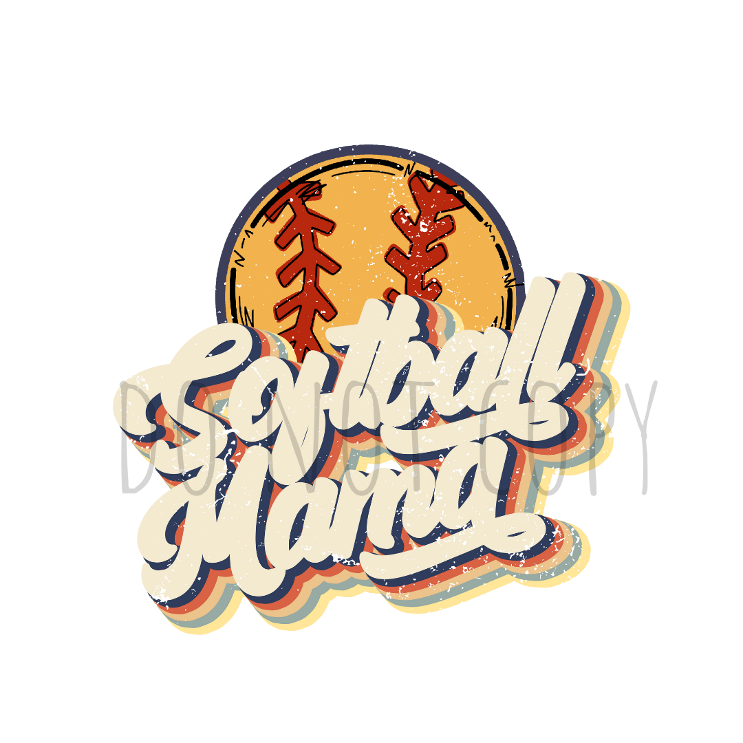 Softball Mama DTF transfer C74