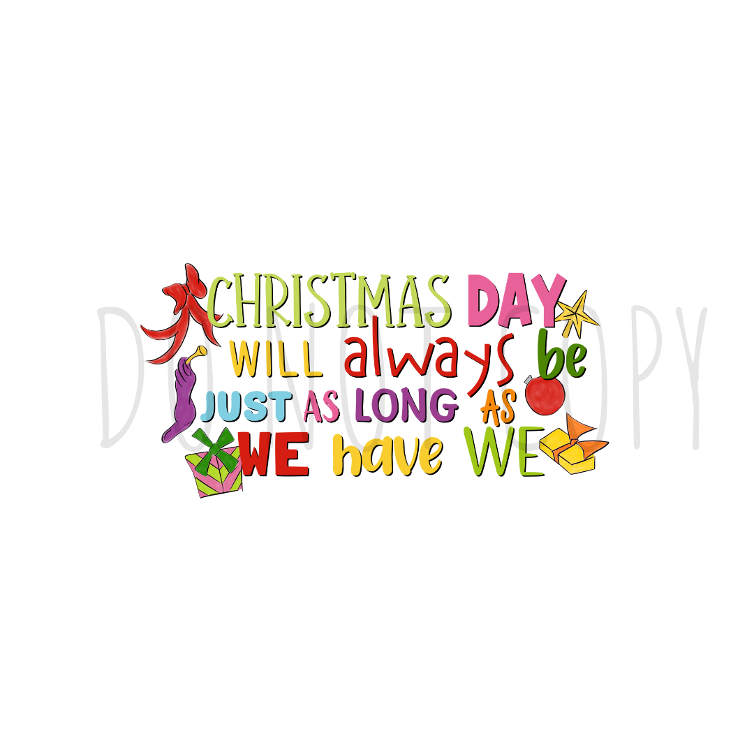 Christmas Day DTF transfer