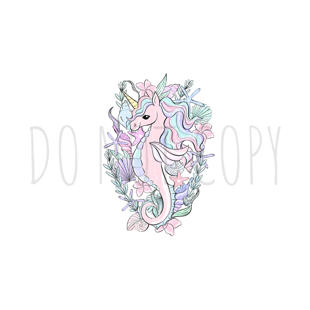 Magical Sea horse DTF transfer S22
