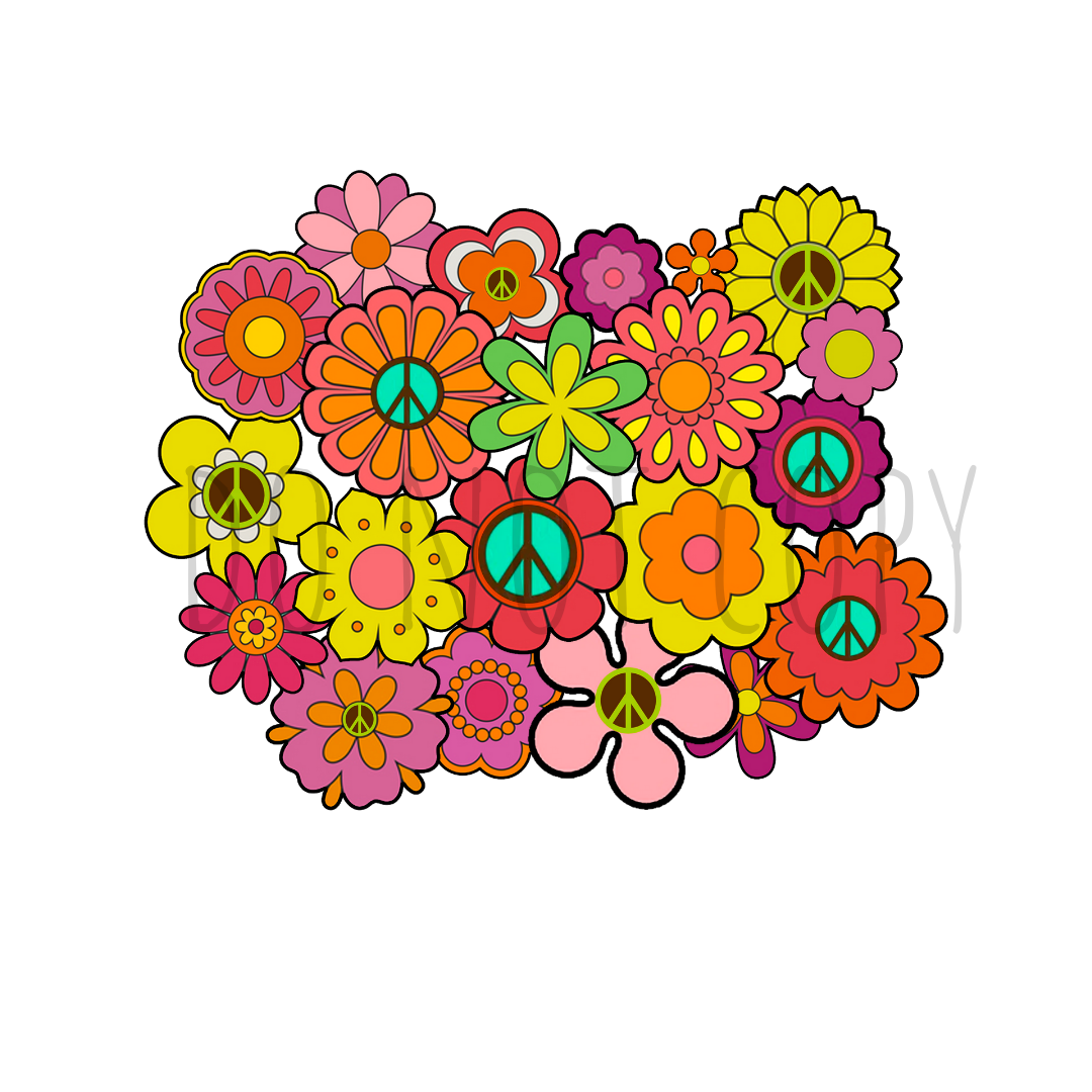 Retro Floral DTF transfer