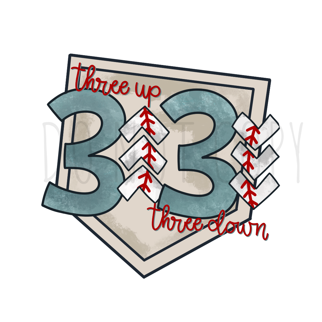 3up 3down baseball DTF transfer C42