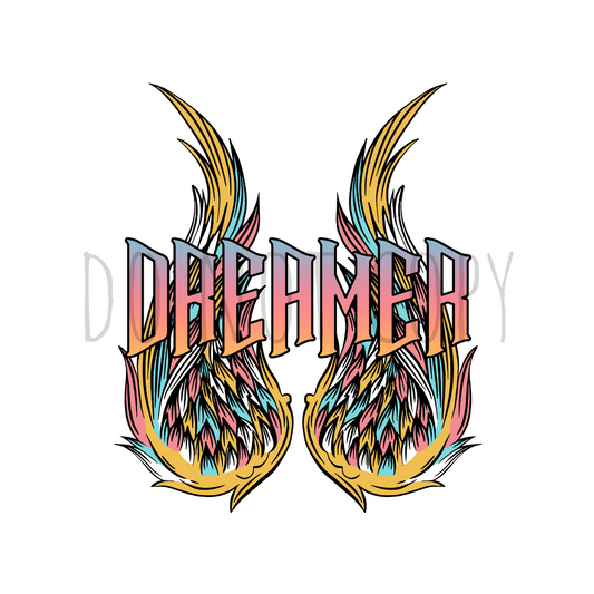 Dreamer wings DTF transfer