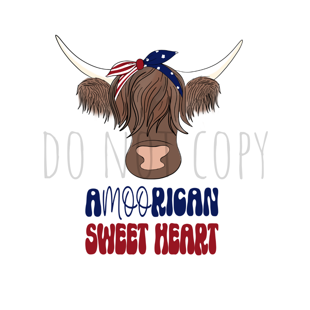 American Sweet Heart DTF transfer R100