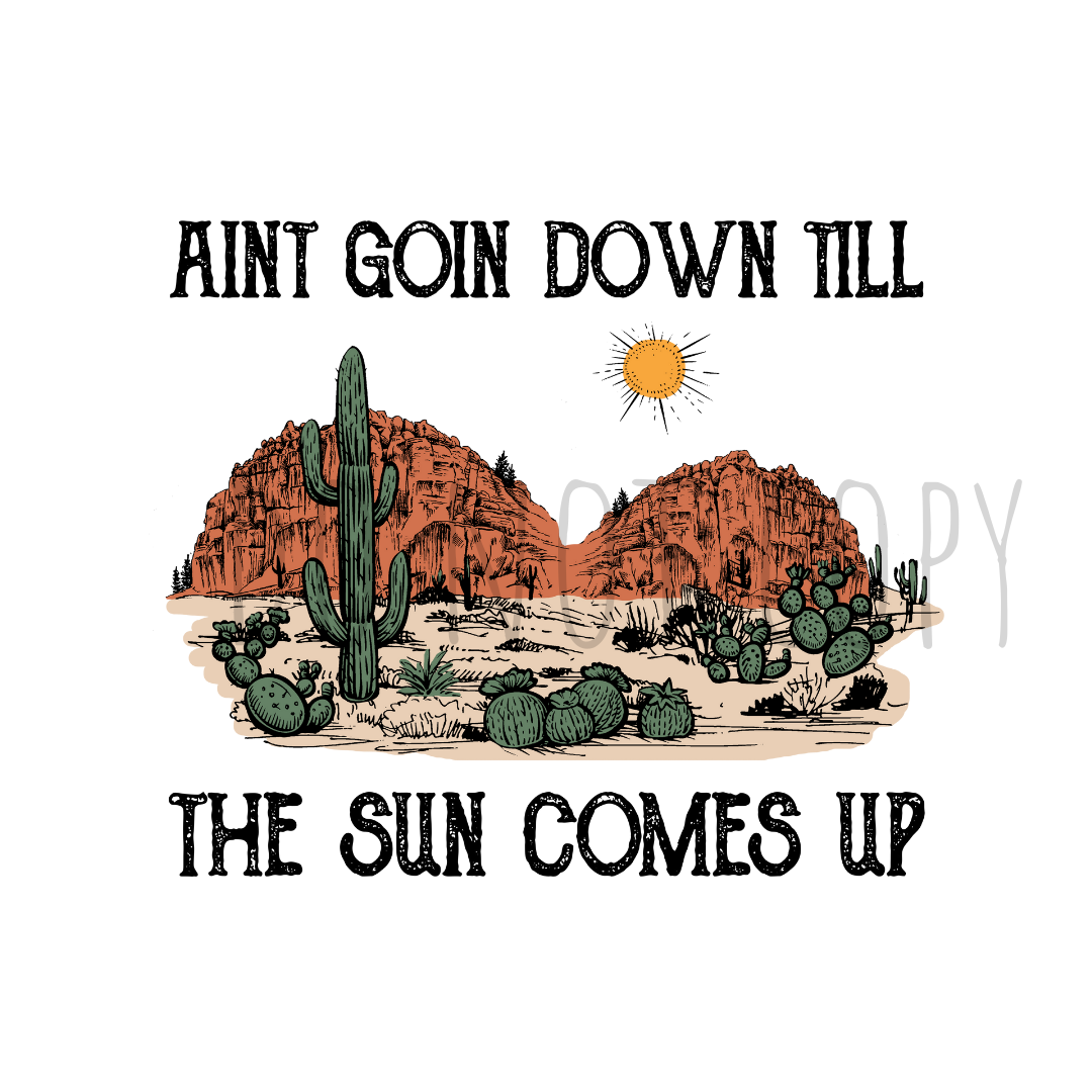 Aint goin down till the sun goes up DTF transfer