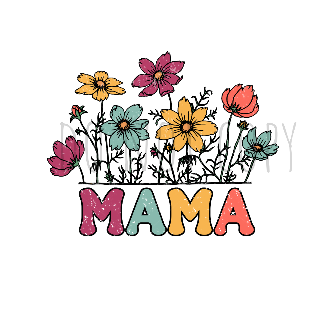 MAMA floral DTF transfer N169