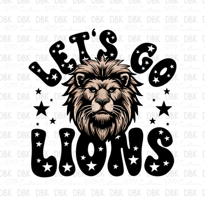 Lets go Lions DTF Transfer M25
