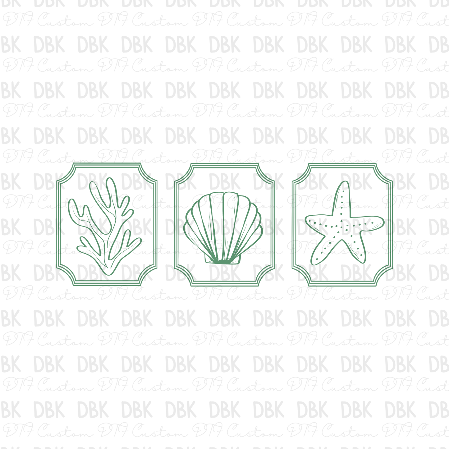 Shells DTF Transfer BLUE