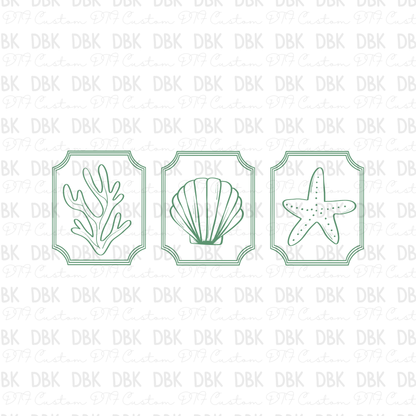 Shells DTF Transfer BLUE