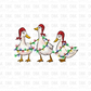 Geese Christmas lights DTF transfer E61