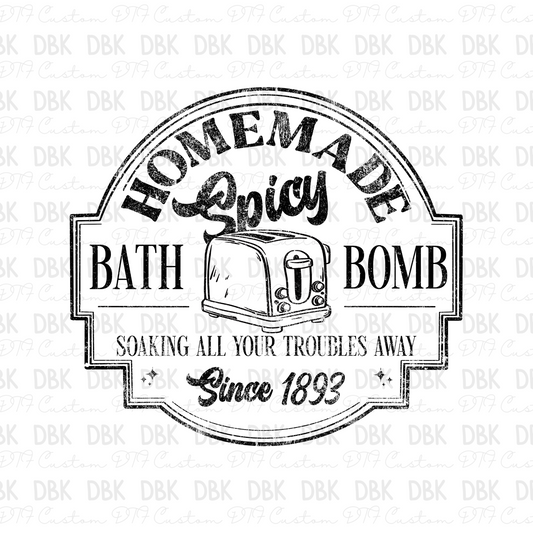 Homemade bath bomb BLACK DTF Transfer I136